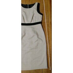 Evan Picone Black Label Women's Black & Tan Sheath Formal Business Dress Size 4